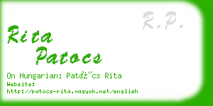 rita patocs business card